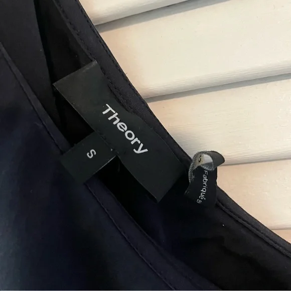 Theory Asymmetrical, One-shoulder Silk Blouse with Ruffle - Picture 4 of 12